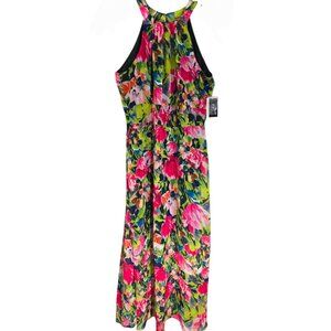 ECI New York Womens Multicolor Floral Halter Maxi Dress Sleeveless‎ Size 4 NWT